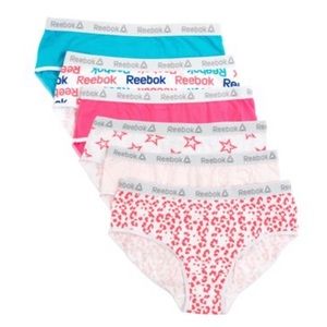 💜Reebok GirlsUnderwear 6pk Stretch HipsterPanties